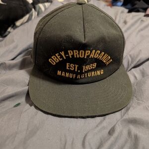 Obey Olive Green Cap with Yellow Embroidery